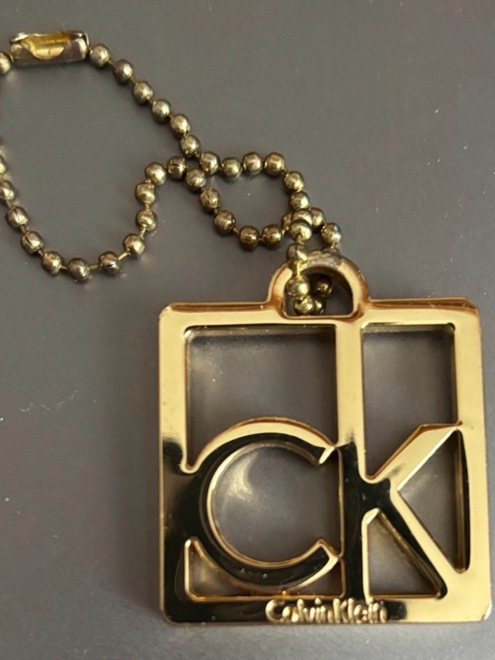 Calvin Klein Gold-Tone CK Square Logo Keychain - Bag Charm Accessory NWOT - Picture 6 of 6